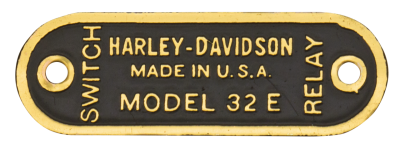 Name plate relay-switch brass 32E genera (GB)