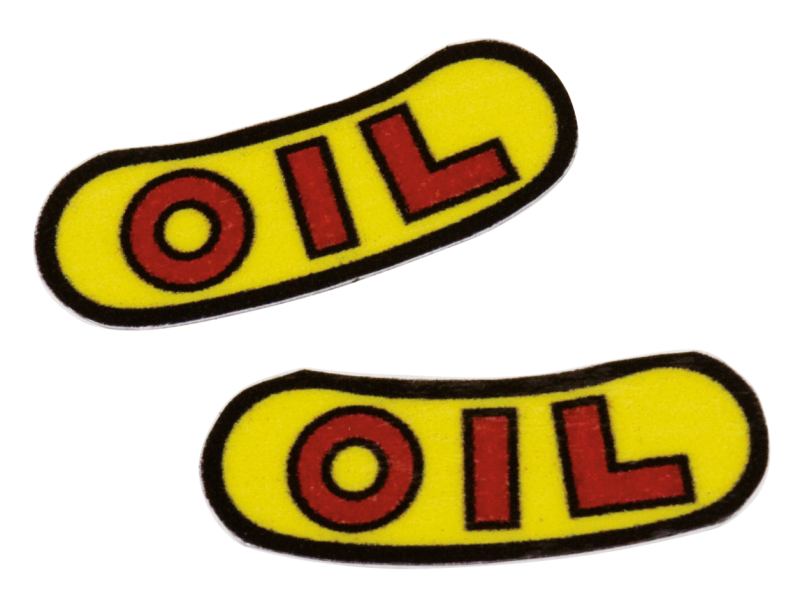 Pair sticker "OIL" for military oil cap (GB)