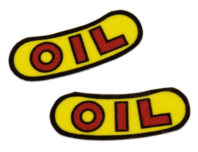 Pair sticker "OIL" for military oil cap (GB)
