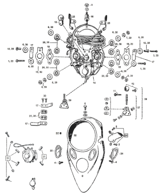 10Pck, bulb large 12V 1936-46 dash (GB)