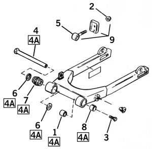 Pivot bolt kit w/bearings XL82-03 (GB)