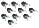 10Pck Vinyl coated cable clamps 1/4"