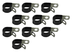 10Pck Vinyl coated cable clamps 3/8"