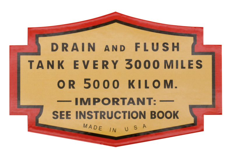 2Pck Oil tank decal FLH style Drain&flsh (GB)