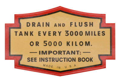 2Pck Oil tank decal FLH style Drain&flsh (GB)