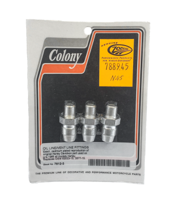 COLONY Oil/vent.line fitting 3pcs WhPltd (GB)