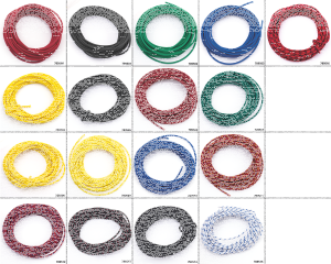 Cloth covered wire green/white 25ft (GB)