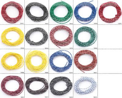 Cloth covered wire green/white 25ft (GB)