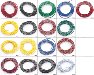 Cloth covered wire yellow/white 25ft (GB)
