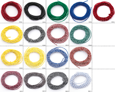 Cloth covered wire yellow/white 25ft (GB)