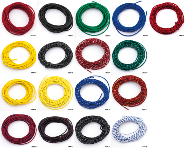 Cloth covered wire yellow/white 25ft (GB)