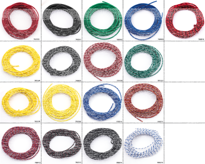 Cloth covered wire yellow/white 25ft (GB)