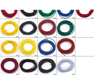 Cloth covered wire blue/white 25ft (GB)