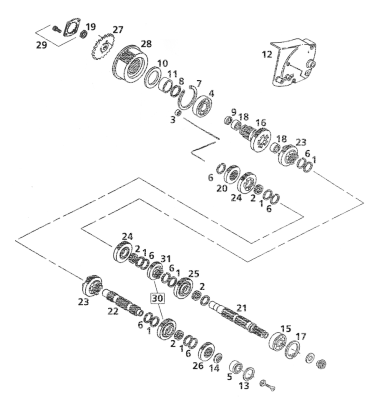 4Pck Transmission bearing set (GB)