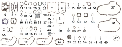 5pck Throttle body-manifold seal Buell (GB)