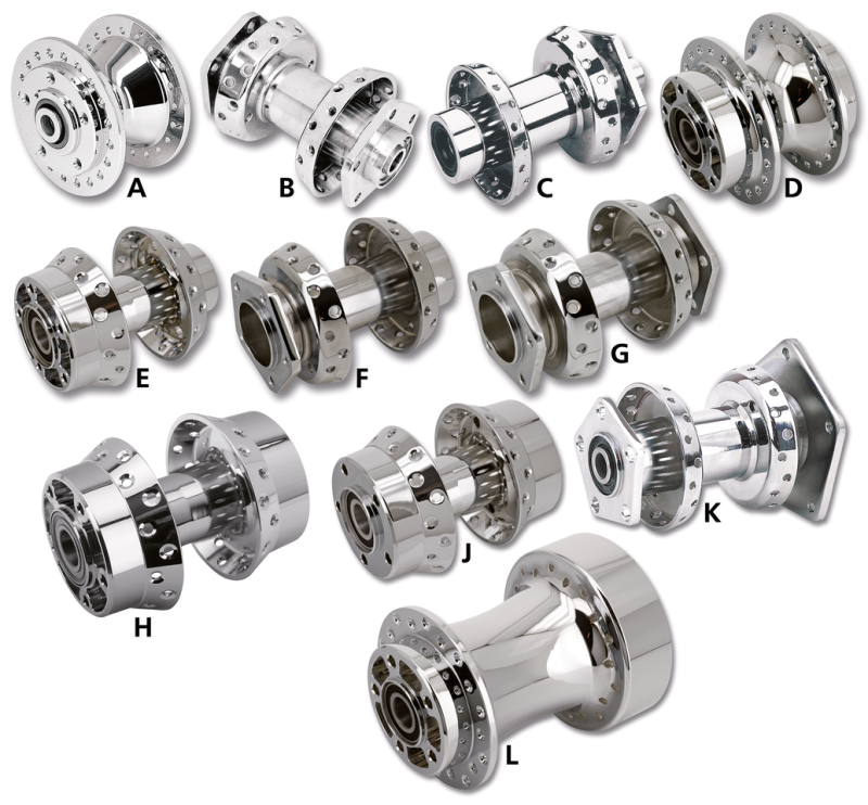 Rear hub assy FLH/T86-99 chrome (GB)