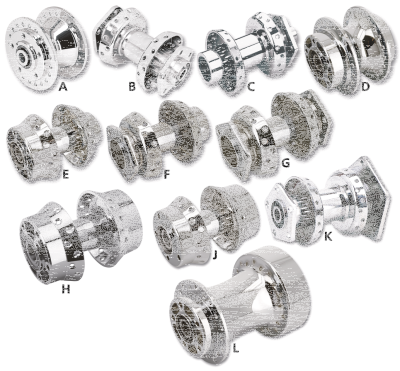 Rear hub assy FLH/T86-99 chrome (GB)