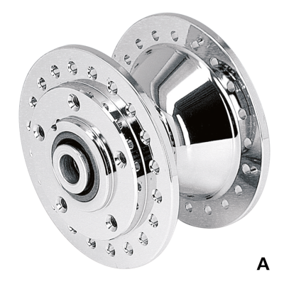 Rear hub assy FLH/T86-99 chrome (GB)