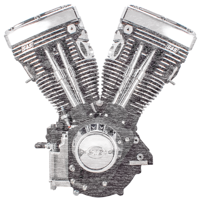 S&S V111 engine Blk No carb/No ign. (GB)