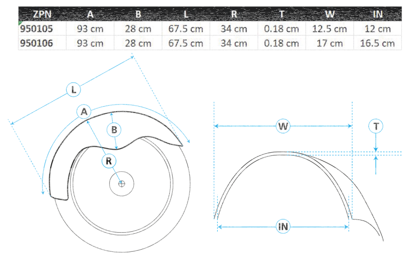 4.75" St smooth custom front fender (GB)