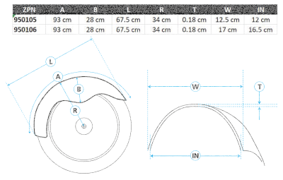 4.75" St smooth custom front fender (GB)