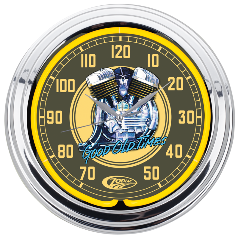 Zodiac "Flathead" Neon Clock 15" (GB)