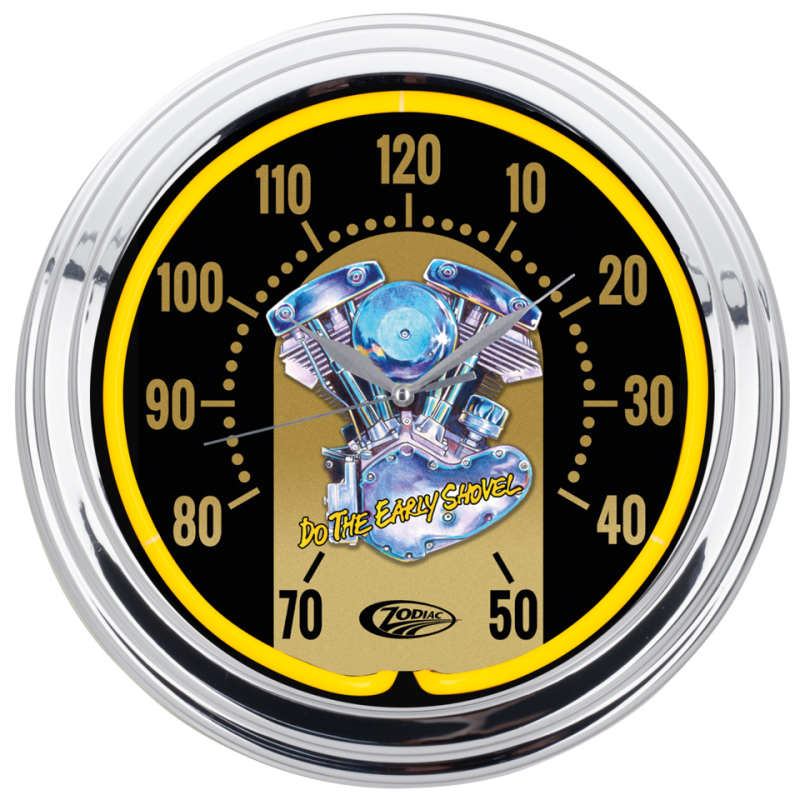 Zodiac "Shovelhead" Neon Clock 15" (GB)