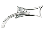CHROME FOUR POINT MIRROR LEFT