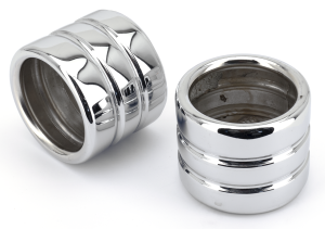 B073 Chrome 80mm Striped Endcaps (GB)