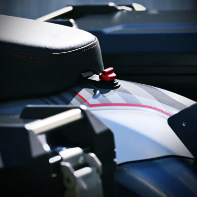 Bare Knuckle Performance, seat screw. 1/4-28. Red