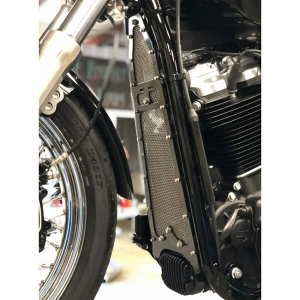 Bare Knuckle Performance, M8 Softail oil cooler cover guard