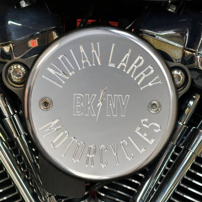 Indian Larry, BK/NY air cleaner cover. Polished