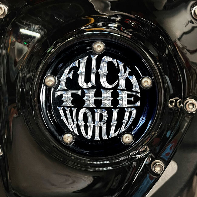 Indian Larry, FTW logo 5-hole point cover. Gloss black