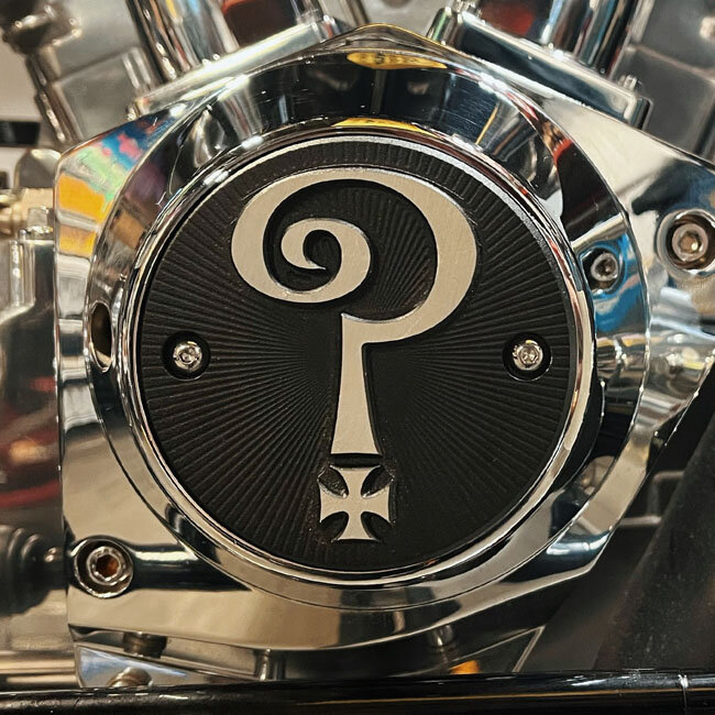 Indian Larry, Question Mark 2-hole point cover. Black/alu