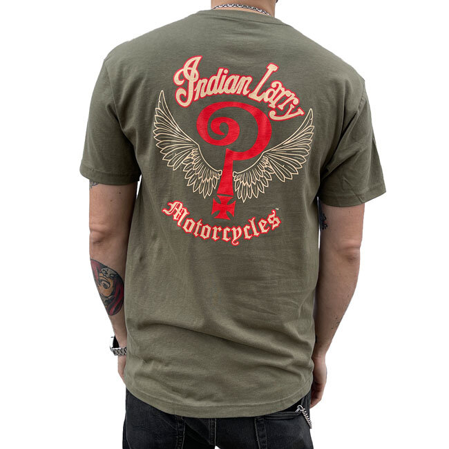 Indian Larry Logo t-shirt army green Size 2XL