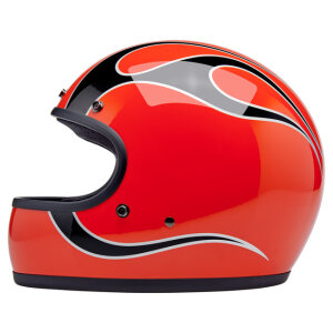 Biltwell Gringo helmet Comp Orange Flames Size XS