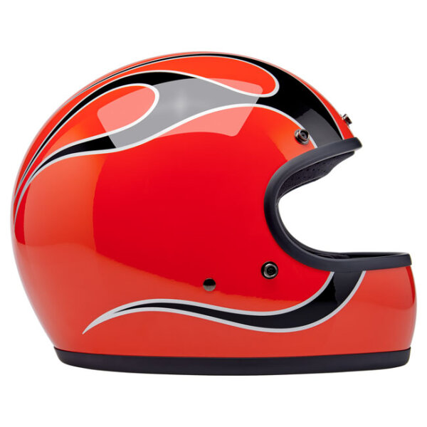 Biltwell Gringo helmet Comp Orange Flames Size M