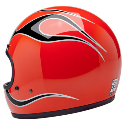 Biltwell Gringo helmet Comp Orange Flames Size M