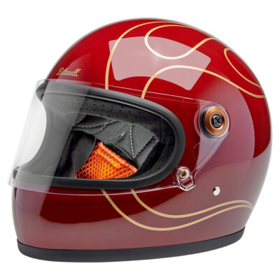 Biltwell Gringo S helmet Garnet Red Flames Size XS