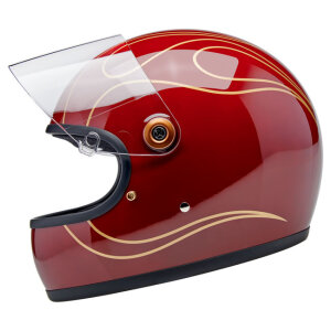 Biltwell Gringo S helmet Garnet Red Flames Size XS