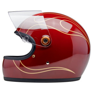 Biltwell Gringo S helmet Garnet Red Flames Size XS