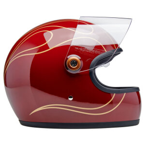 Biltwell Gringo S helmet Garnet Red Flames Size XS