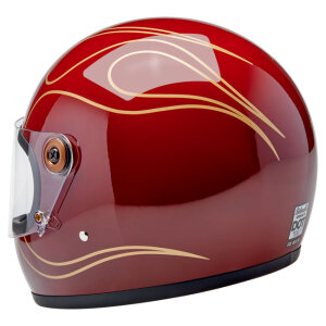 Biltwell Gringo S helmet Garnet Red Flames Size XS
