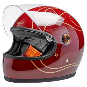 Biltwell Gringo S helmet Garnet Red Flames Size 2XL