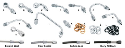 Brake line connector pipe 45 degr. Blk (FR)