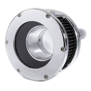 Feuling, BA air cleaner. Chrome. Black filter. Clear cover