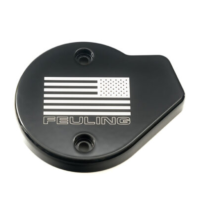 Feuling, timer cover. US Flag. Black CC