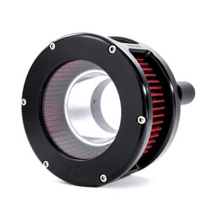 Feuling, BA air cleaner. Black. Red filter. Clear cover