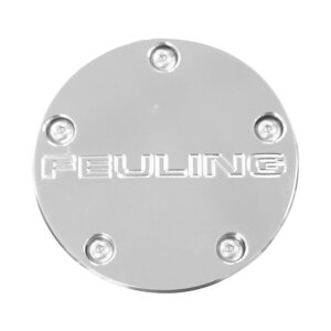 Feuling, point cover. Feuling Text logo. Chrome
