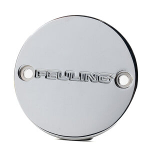 Feuling, point cover. Feuling Text Logo. Chrome